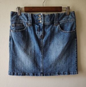 Loft Y2K Denim Indie Grunge Boho Mini Skirt 8